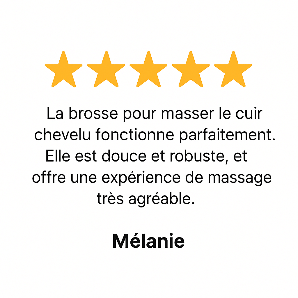 Avis de Mélanie, cliente satisfaite de la brosse capillaire Zouna, notée 5 étoiles